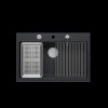 Quadron Zlewozmywak granitowy MARC 110 WORKSTATION – jednokomorowy, wpuszczany, black diamond/elementy stalowe + AKCESORIA HQM7650U8BS